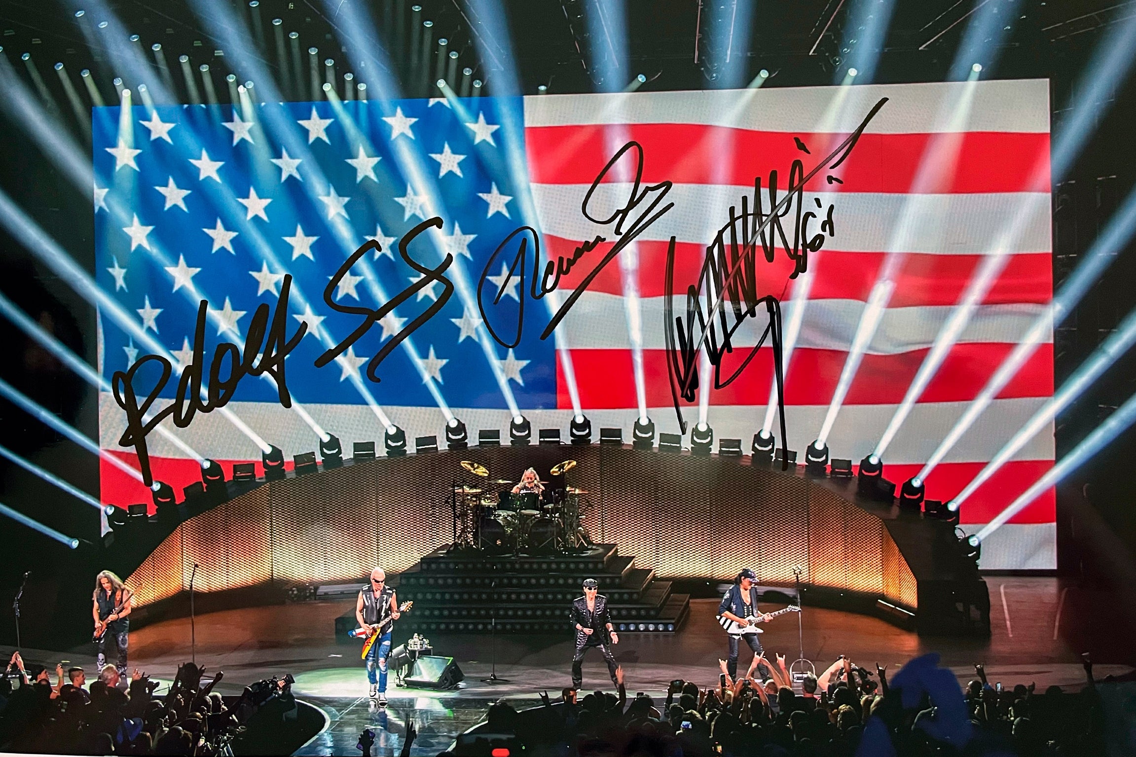 Live Bild der Scorpions in Las Vegas Signiert